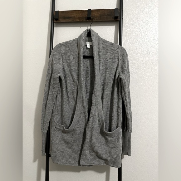 🚨Market & Spruce Antonie Cotton Blend J-Pocket Cardigan in Grey. Medium. - Picture 4 of 8